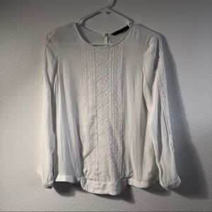 ZARA SILKY SHIRTS WITH LACE TRIM